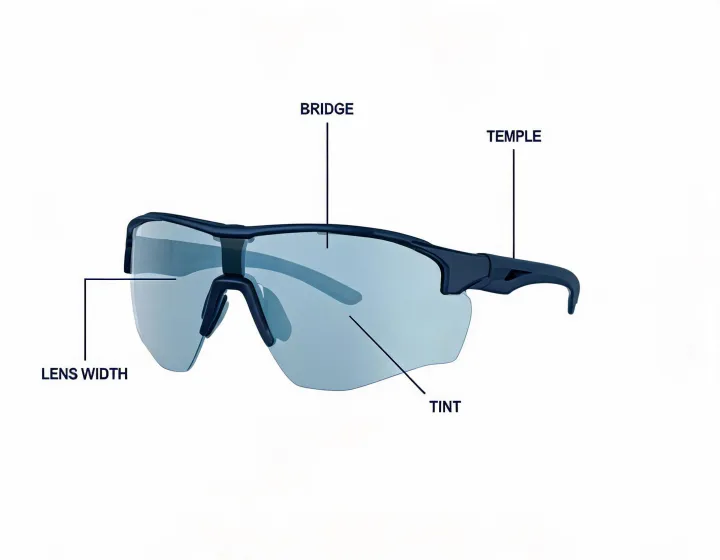 Running glasses specification worksheet illustration, not a premises map
